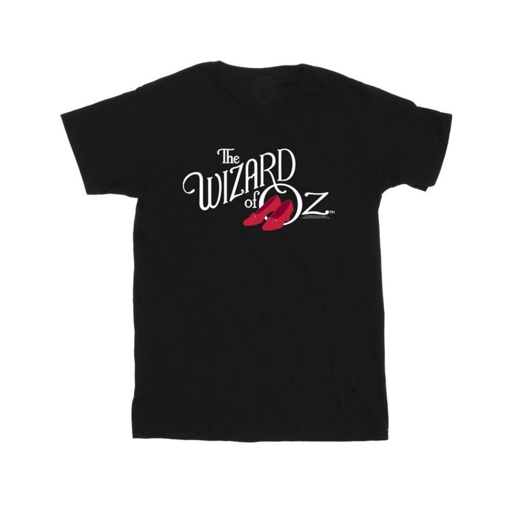 The Wizard Of Oz Girls Ruby Slippers Logo Cotton T-Shirt / Black